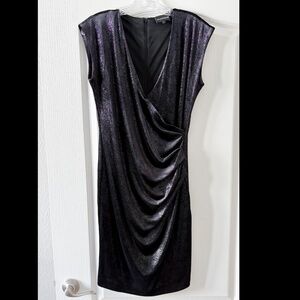 Emporio Armani Sleeveless Sparkle Draped Mini Dress Dress Sz 44